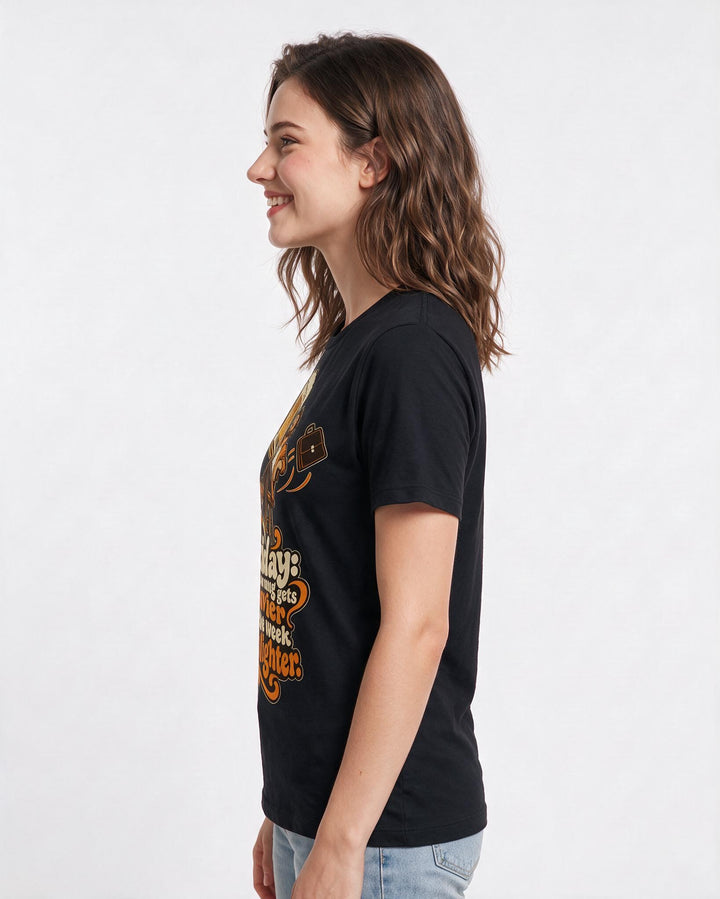 Beer Black T-Shirt for Women – Everyday Expression Graphic Tee product image 2