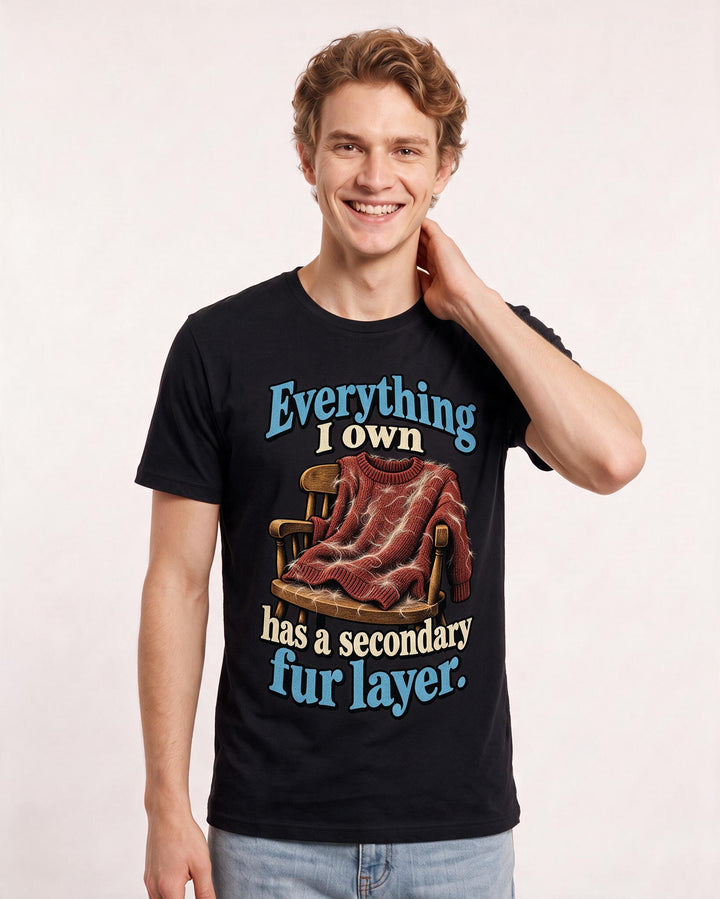 Cat Lover Black T-Shirt for Men – Everyday Expression Graphic Tee product image 1