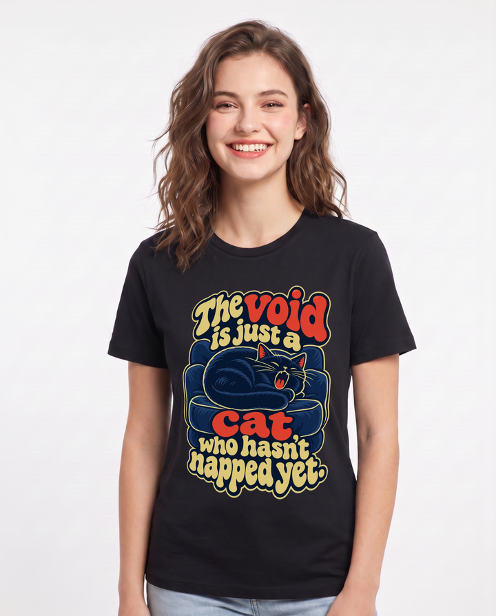 Cat Lover Black T-Shirt for Women – Everyday Expression Graphic Tee product image 3