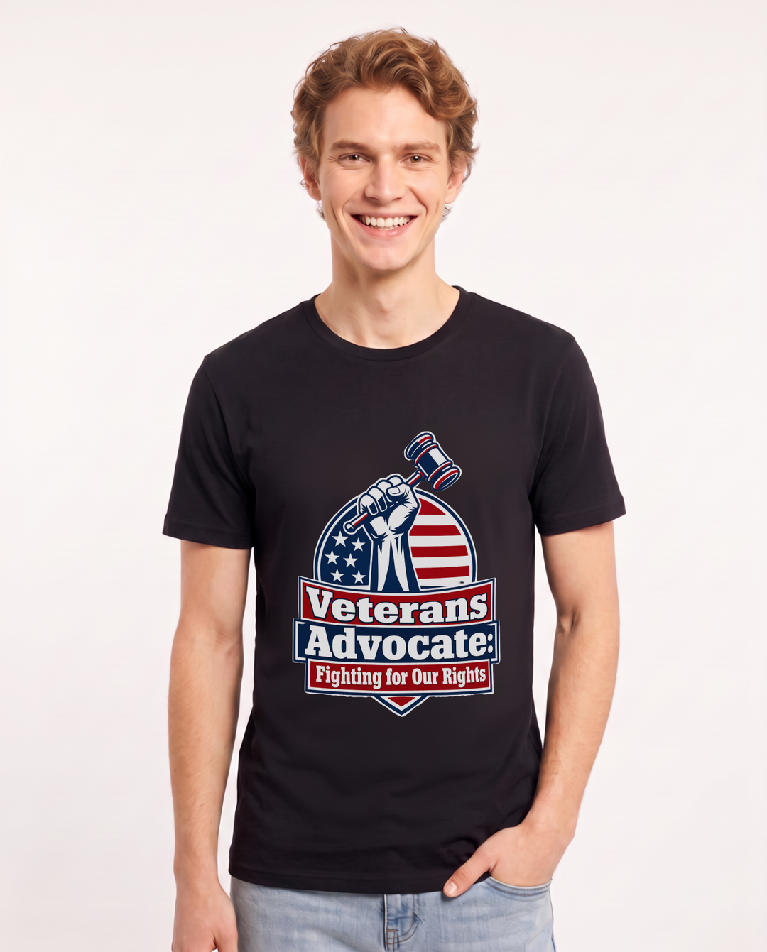 Veterans Advocate: Fighting for Our Rights Men's Black T-Shirt product image 2