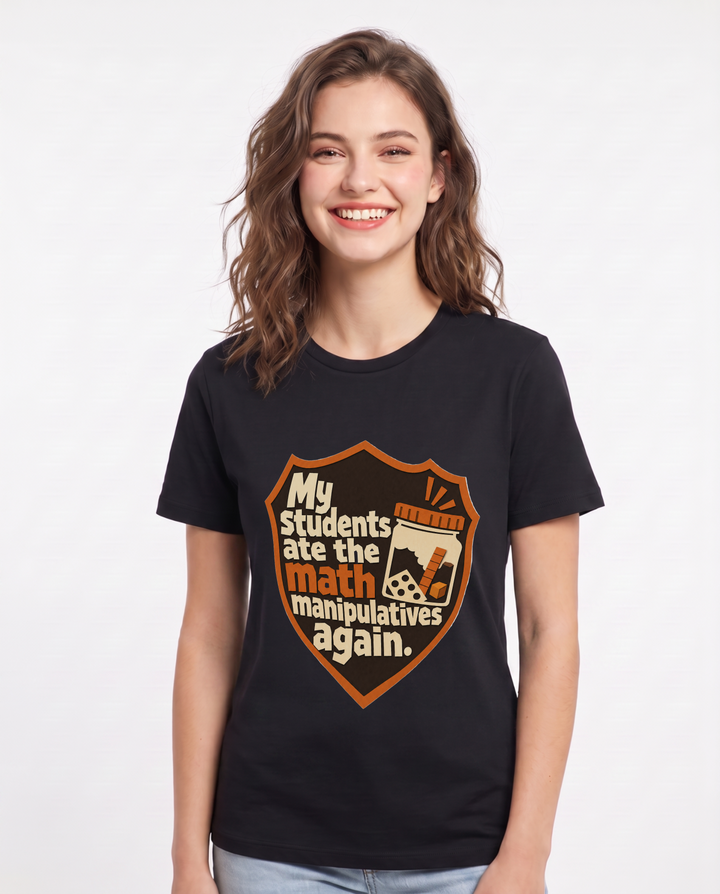 Teacher Gift Women's Black T-Shirt - My students ate the math product image 1