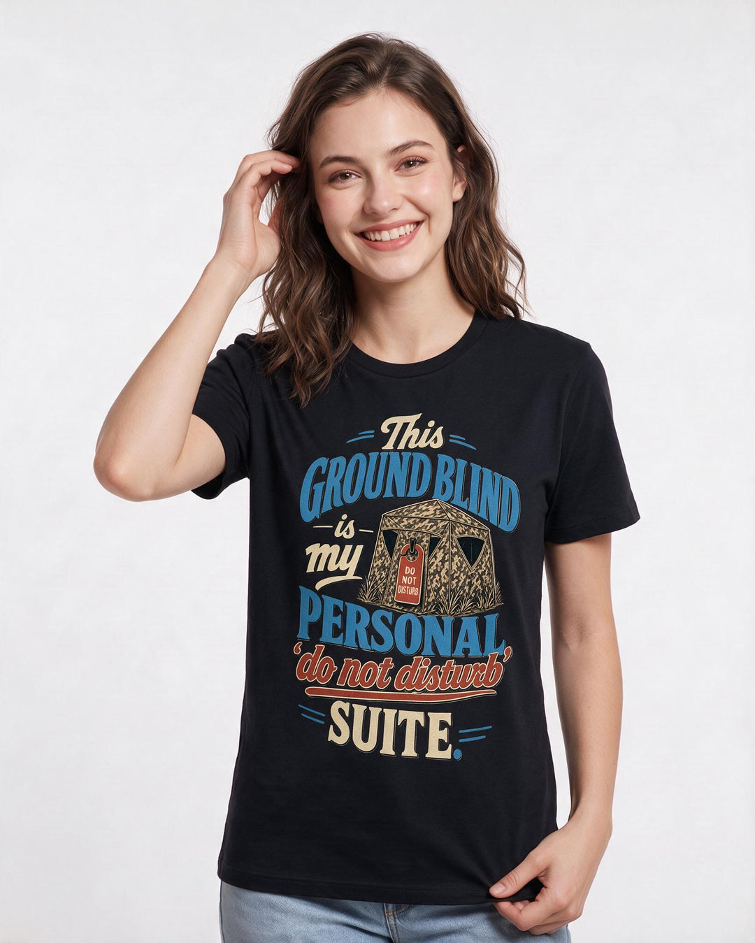 Hunting Black T-Shirt for Women – Everyday Expression Graphic Tee product image 1
