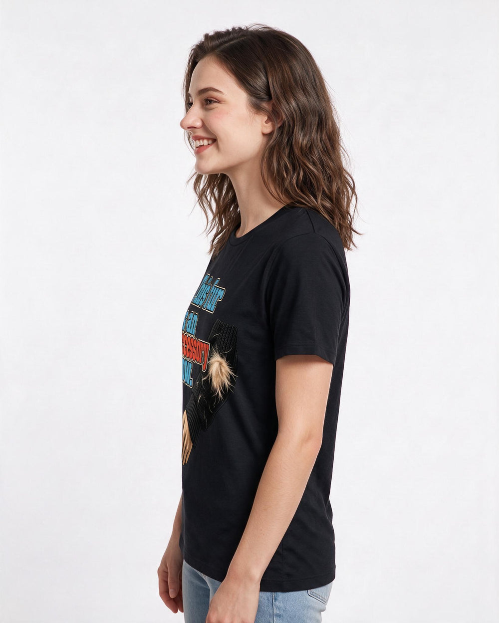 Pet Lover Black T-Shirt for Women – Everyday Expression Graphic Tee product image 2