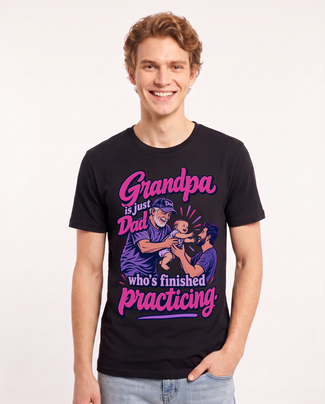 Grandpa Black T-Shirt for Men – Everyday Expression Graphic Tee product image 3