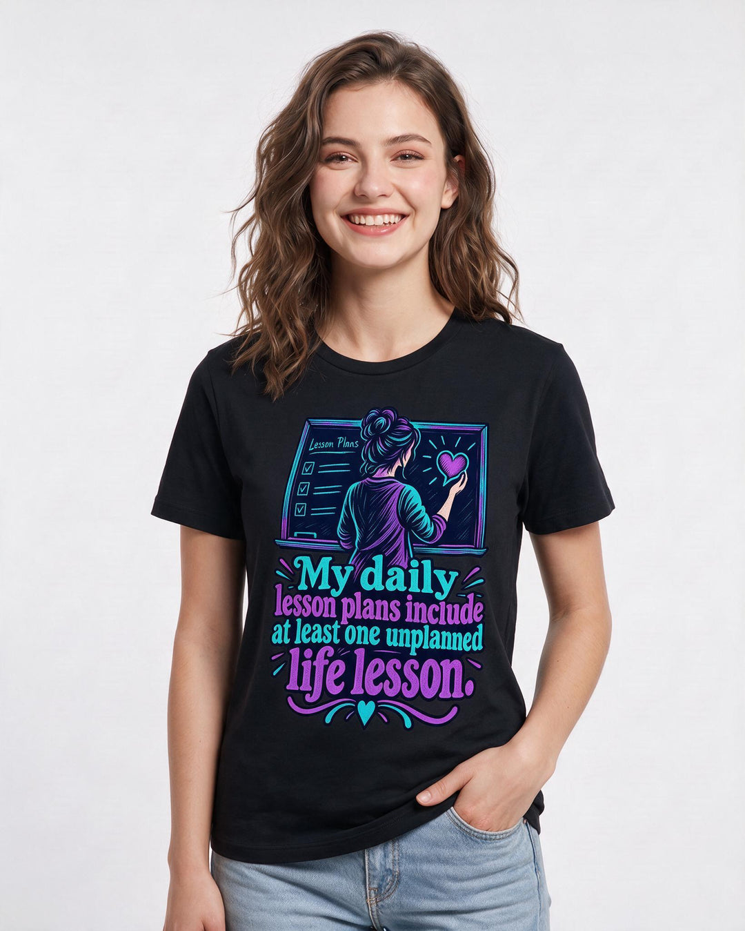 Teacher Black T-Shirt for Women – Everyday Expression Graphic Tee product image 1