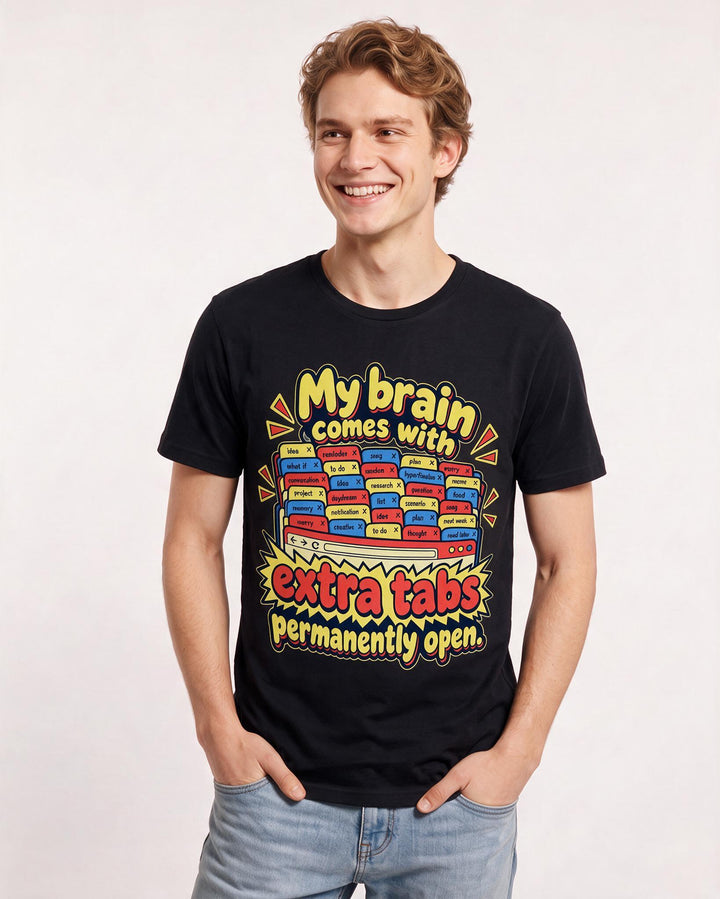 Neurodiversity Black T-Shirt for Men – Everyday Expression Graphic Tee product image 1