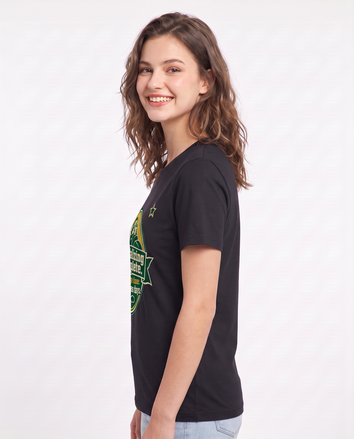 Graphic Women's Black T-Shirt - Socializing complete. Recharge time: product image 2
