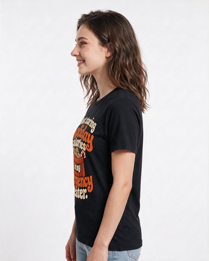 Christmas Black T-Shirt for Women – Holiday Theme Graphic Tee product image 2