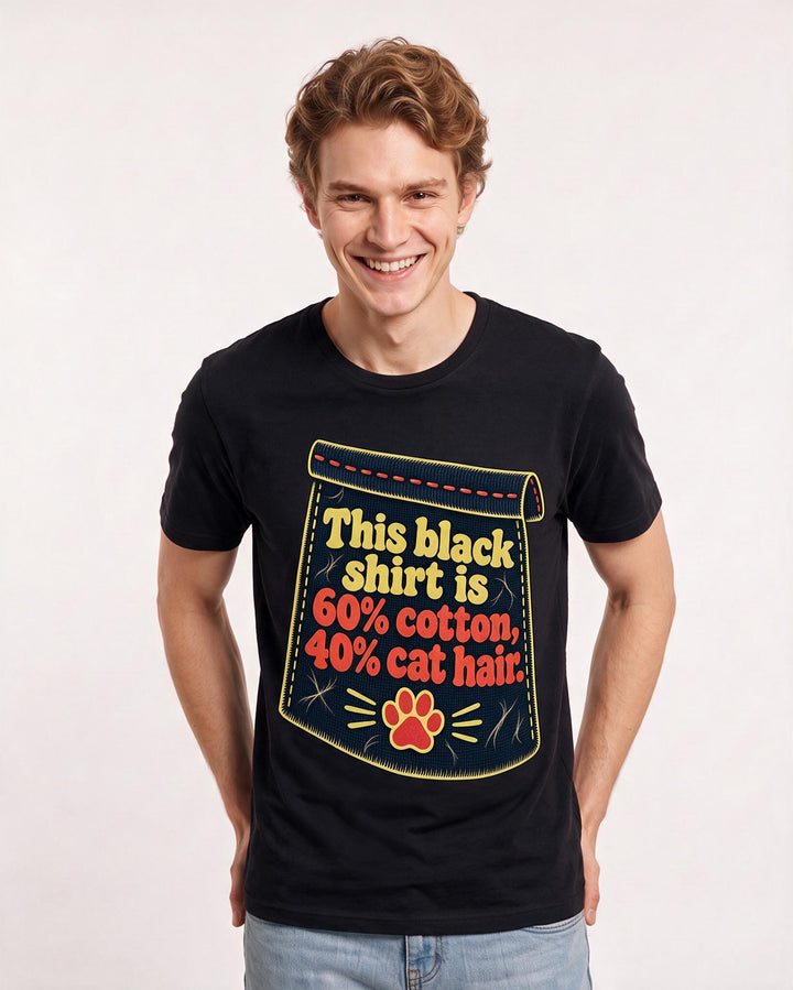 Cat Lover Black T-Shirt for Men – Everyday Expression Graphic Tee product image 1