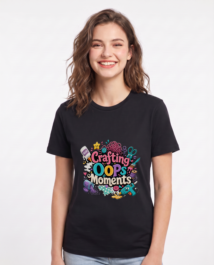 Crafting Oops Moments Women's Black T-Shirt product image 2