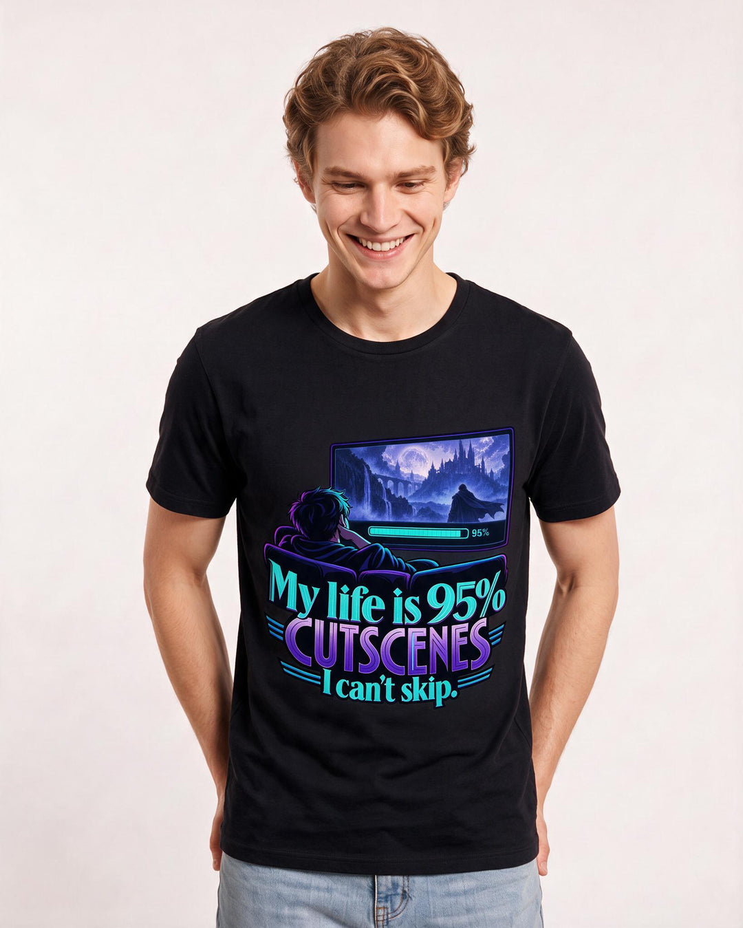 Gaming Black T-Shirt for Men – Game Night Graphic Tee product image 1
