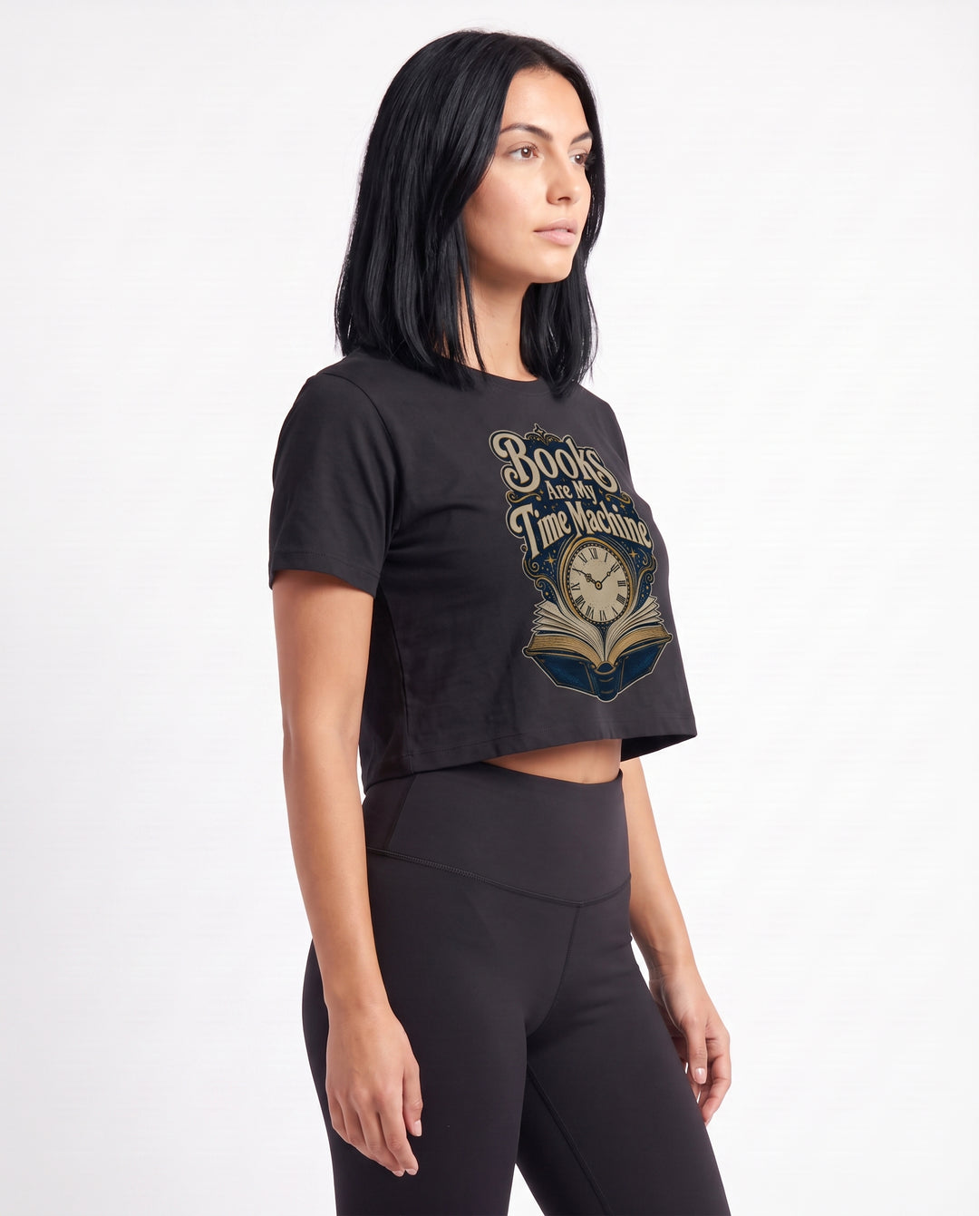 Books Are My Time Machine Crop Top mockup 2