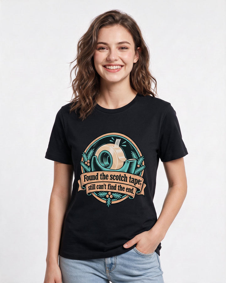 Christmas Black T-Shirt for Women – Holiday Theme Graphic Tee product image 1