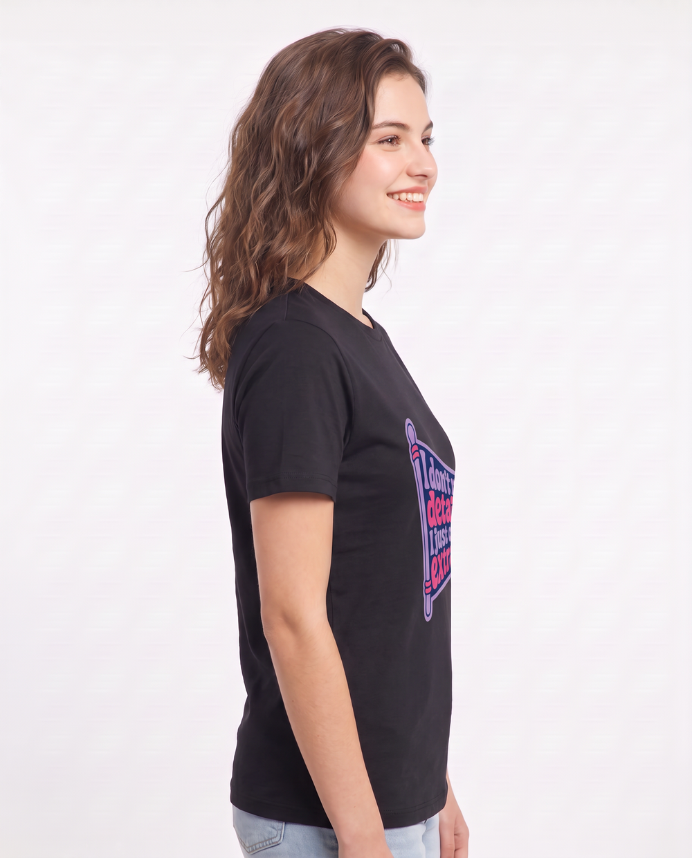 Graphic Women's Black T-Shirt - I don't miss details, I just collect product image 2