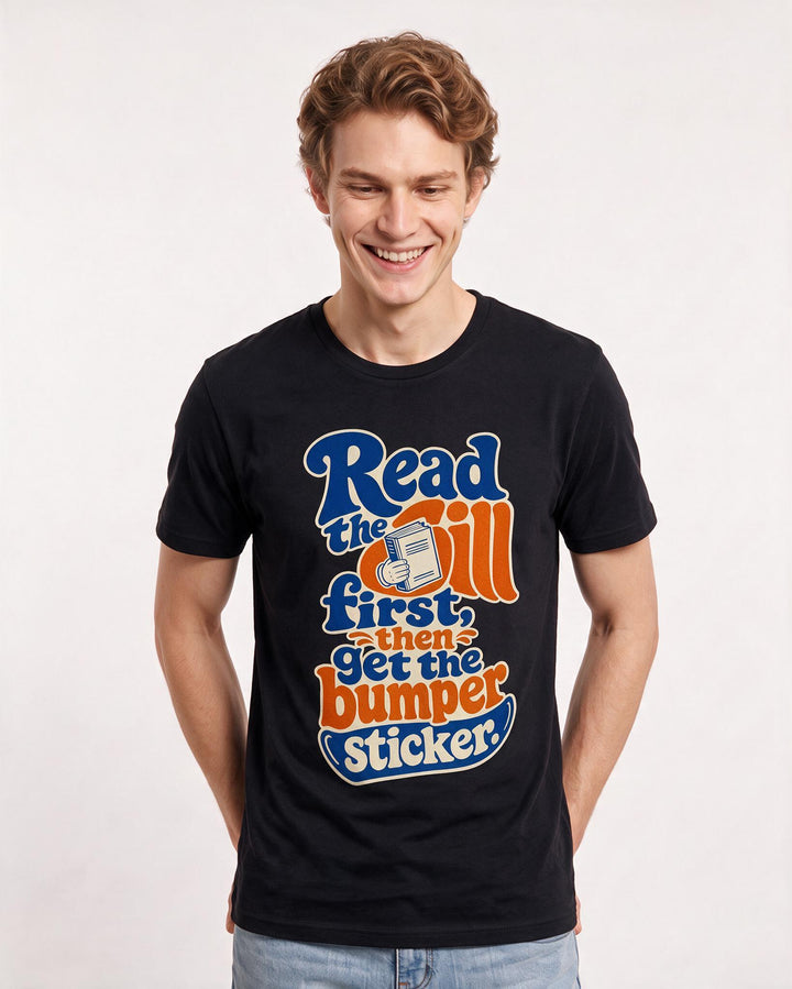 Political Statement Black T-Shirt for Men – Everyday Expression Graphic Tee product image 3