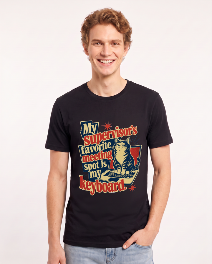 Cat Lover Black T-Shirt for Men – Everyday Expression Graphic Tee product image 1
