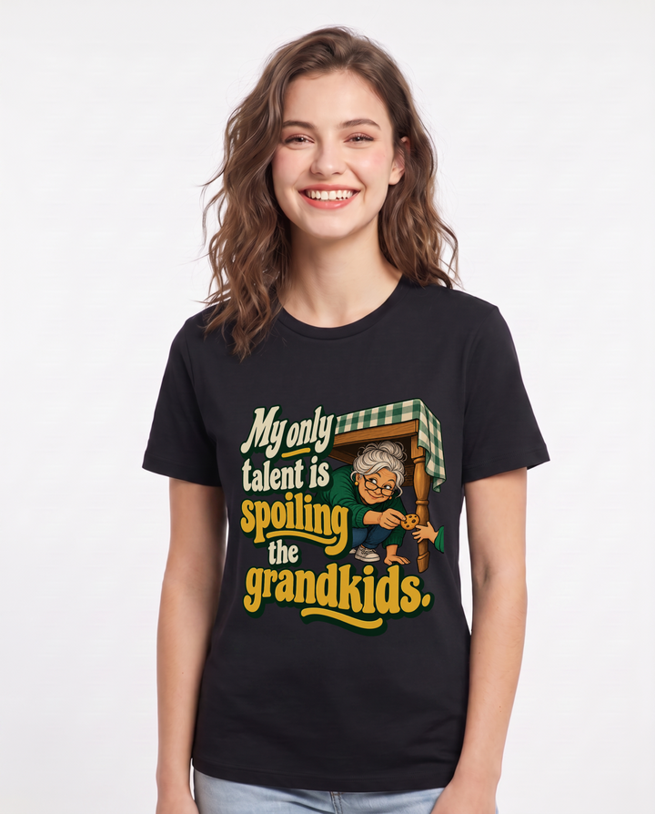 Grandparent Black T-Shirt for Women – Everyday Expression Graphic Tee product image 3