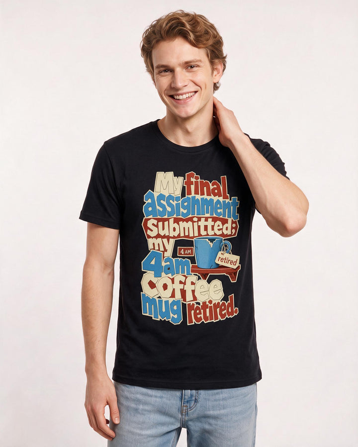 Graduation Black T-Shirt for Men – Everyday Expression Graphic Tee product image 3