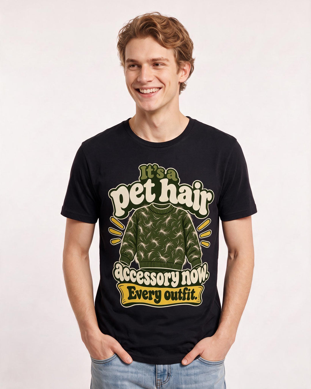 Pet Lover Black T-Shirt for Men – Everyday Expression Graphic Tee product image 1