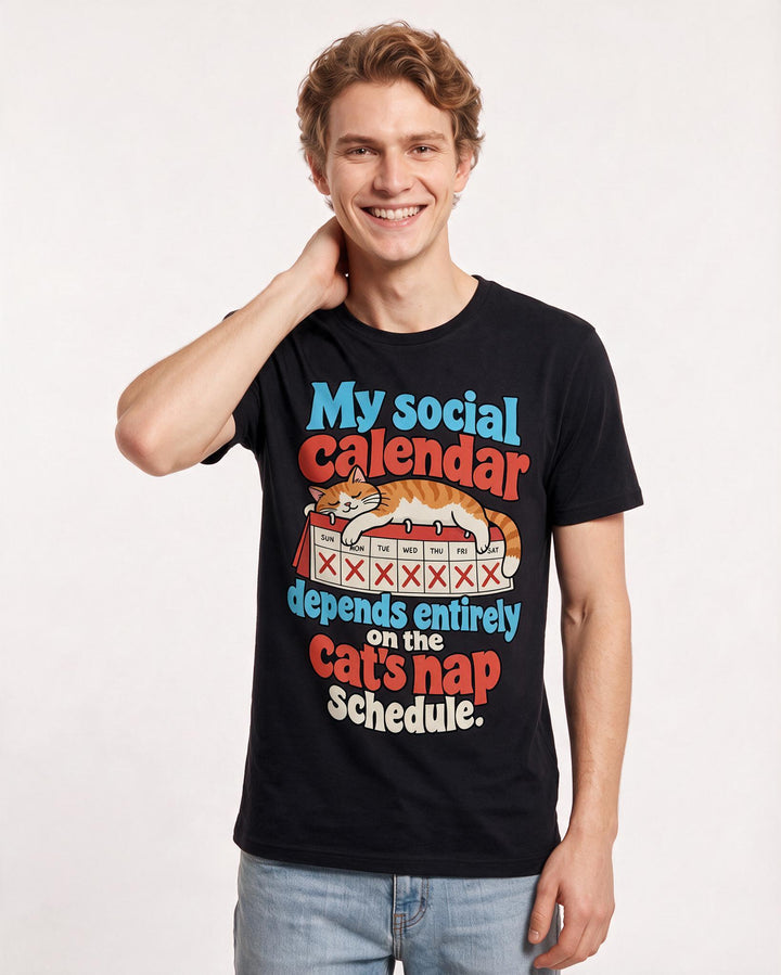 Cat Lover Black T-Shirt for Men – Everyday Expression Graphic Tee product image 1