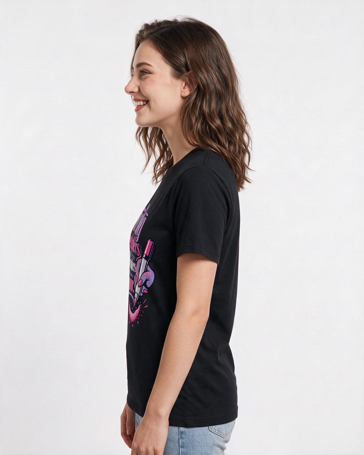 Teacher Black T-Shirt for Women – Everyday Expression Graphic Tee product image 2