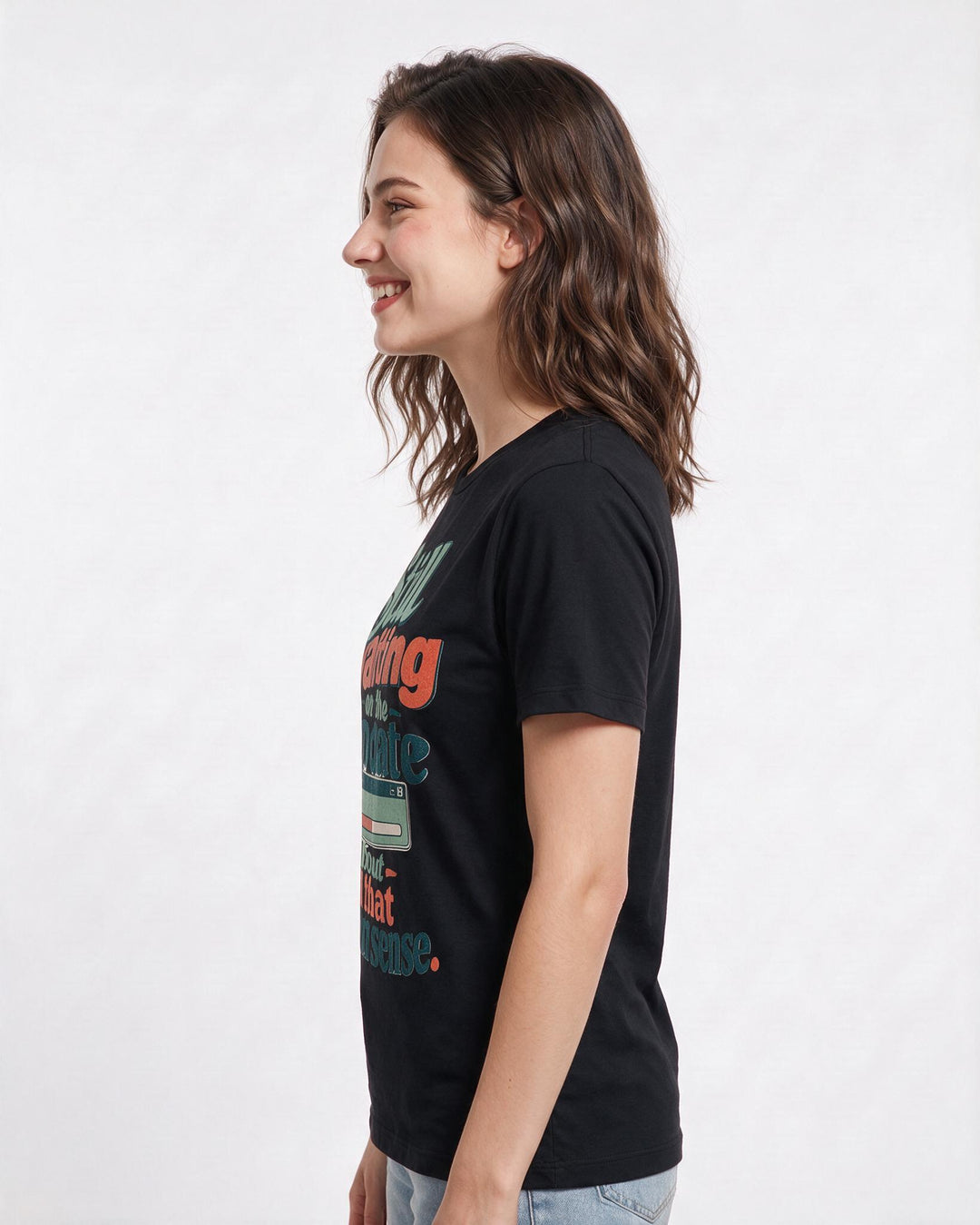 Political Statement Black T-Shirt for Women – Everyday Expression Graphic Tee product image 2
