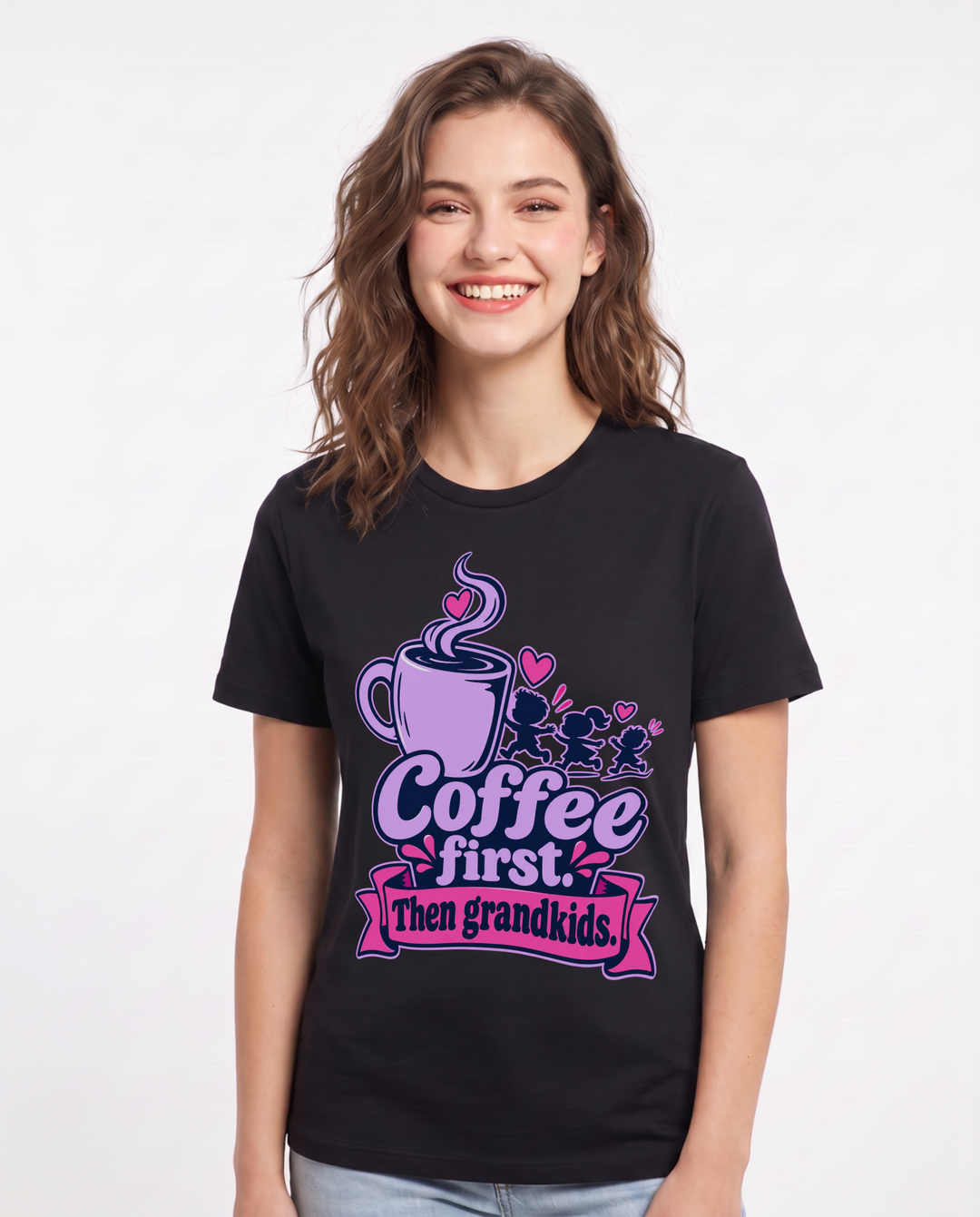 Grandparent Black T-Shirt for Women – Everyday Expression Graphic Tee product image 3