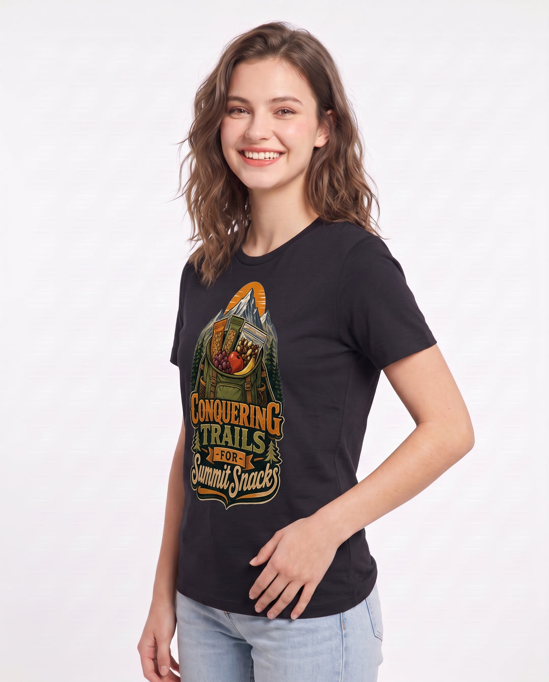 Conquering Trails for Summit Snacks Women's Black T-Shirt product image 3