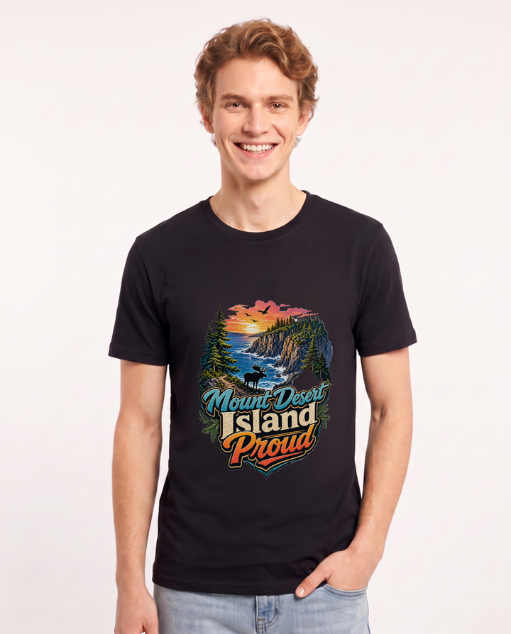 Mount Desert Island Proud Men's Black T-Shirt product image 2