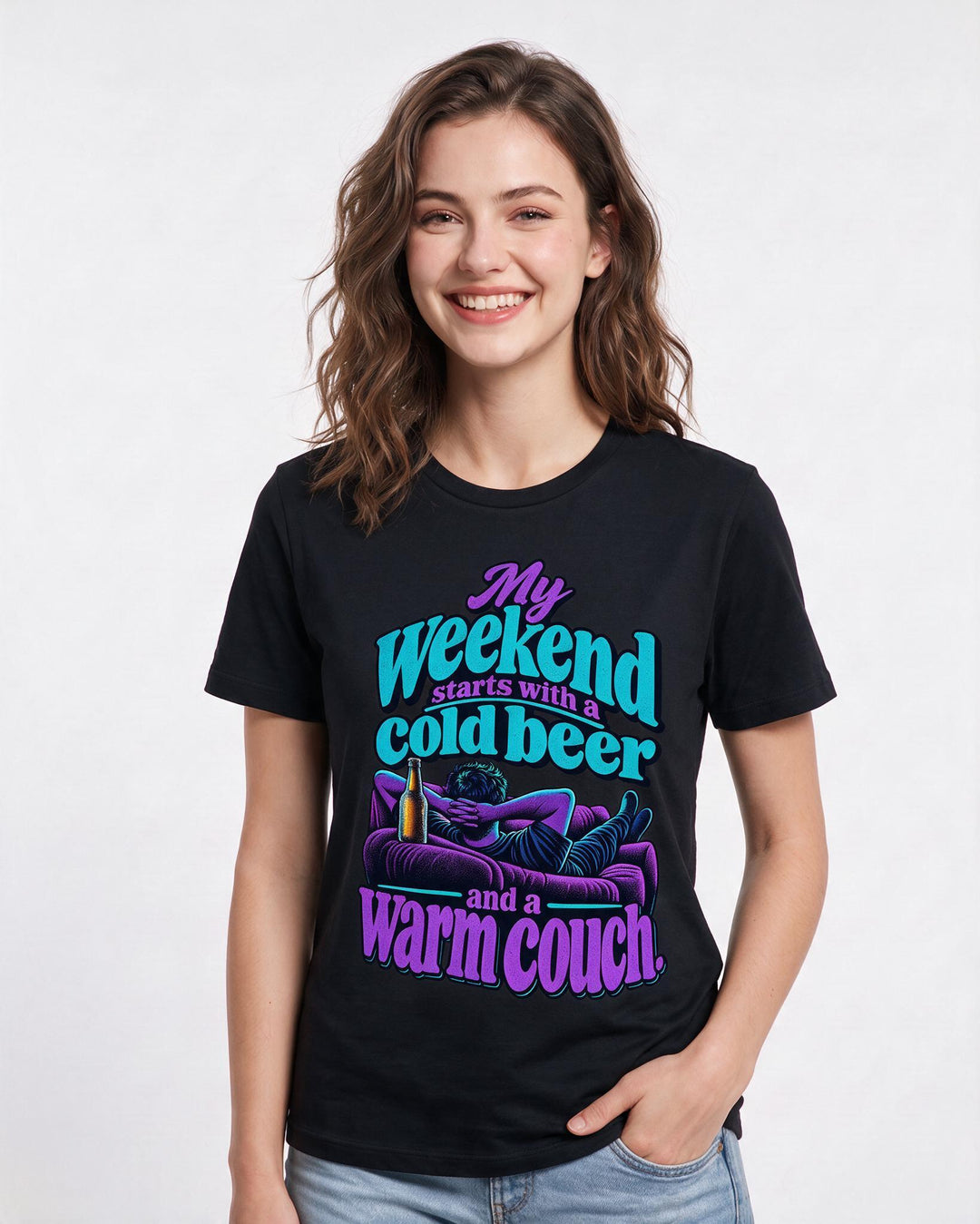 Beer Black T-Shirt for Women – Everyday Expression Graphic Tee product image 1