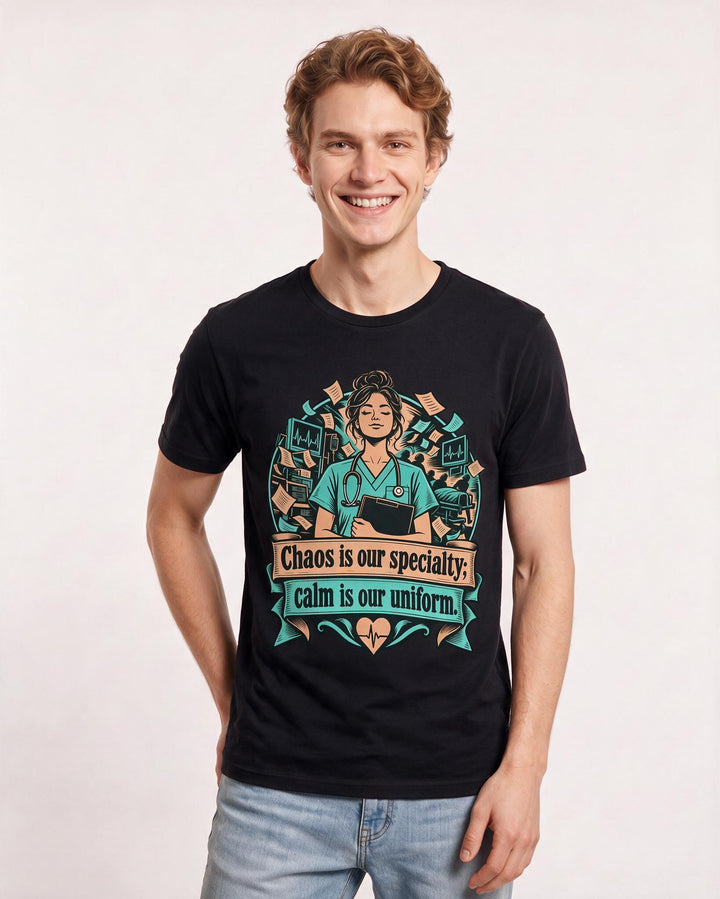 Nurse Black T-Shirt for Men – Nursing Life Graphic Tee product image 1