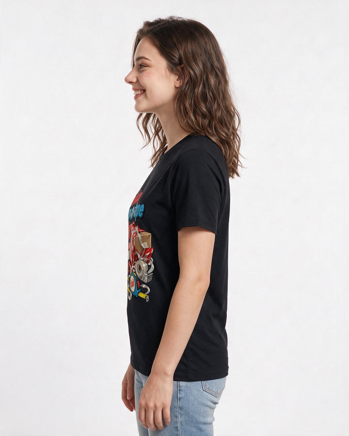 Christmas Black T-Shirt for Women – Holiday Theme Graphic Tee product image 2