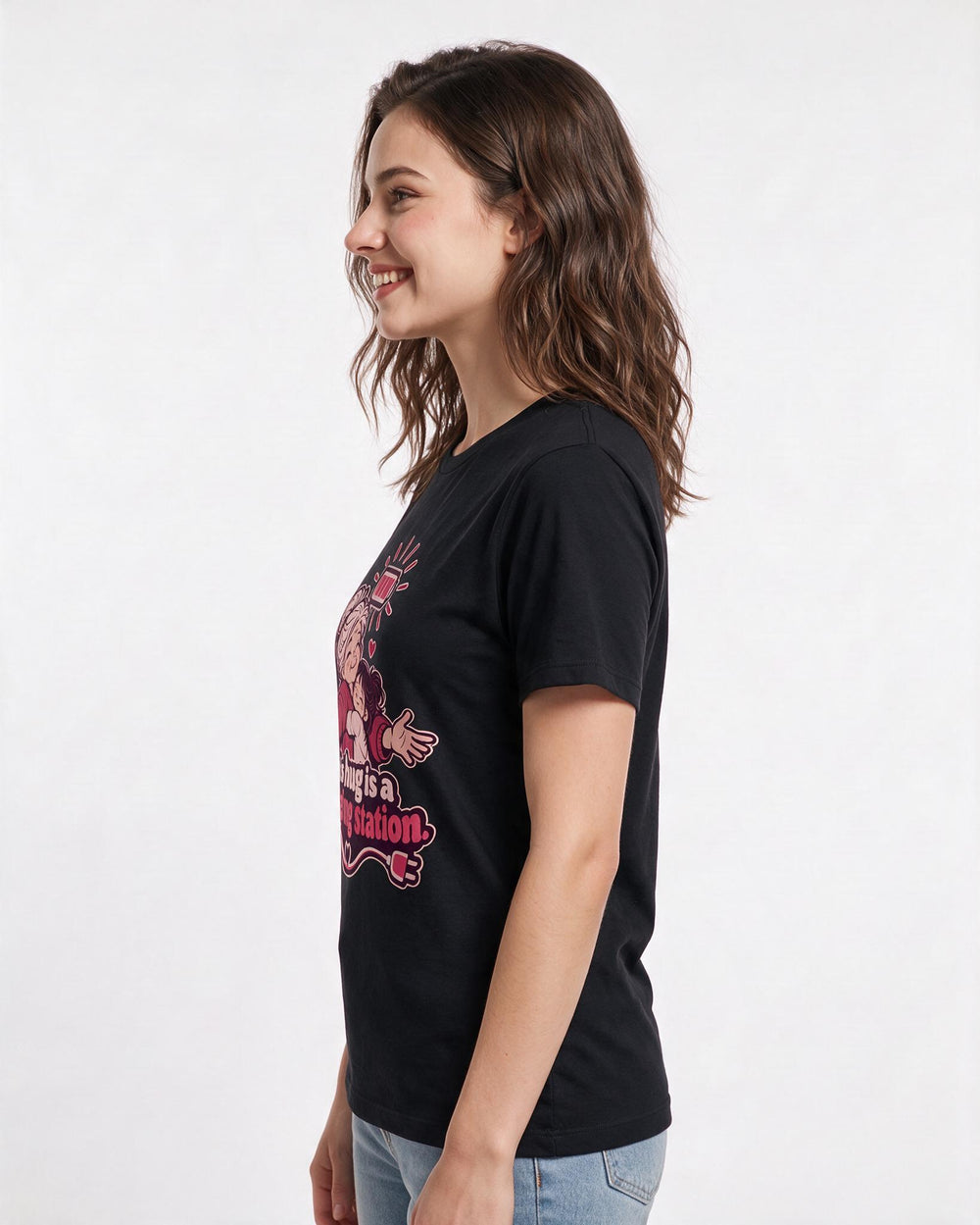 Grandparent Black T-Shirt for Women – Everyday Expression Graphic Tee product image 2