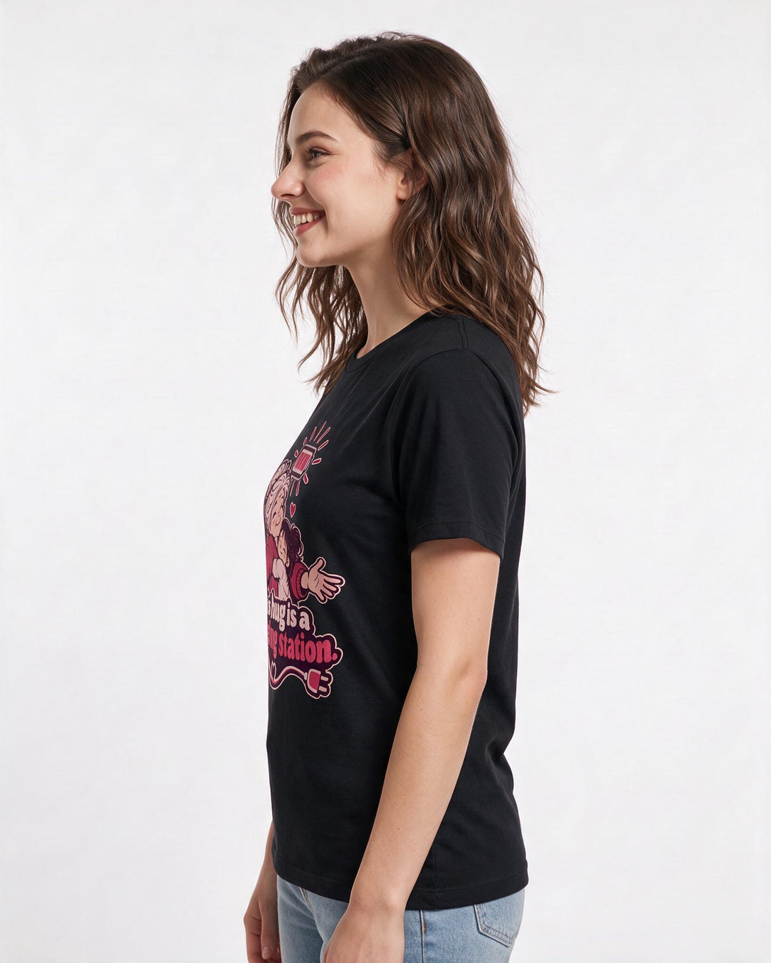 Grandparent Black T-Shirt for Women – Everyday Expression Graphic Tee product image 2