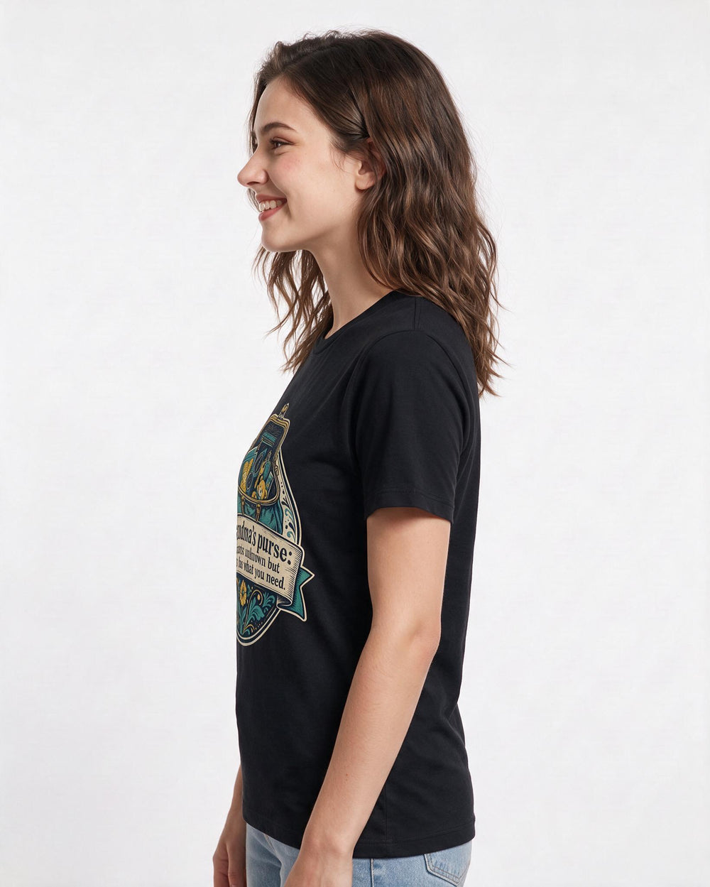 Grandparent Black T-Shirt for Women – Everyday Expression Graphic Tee product image 2
