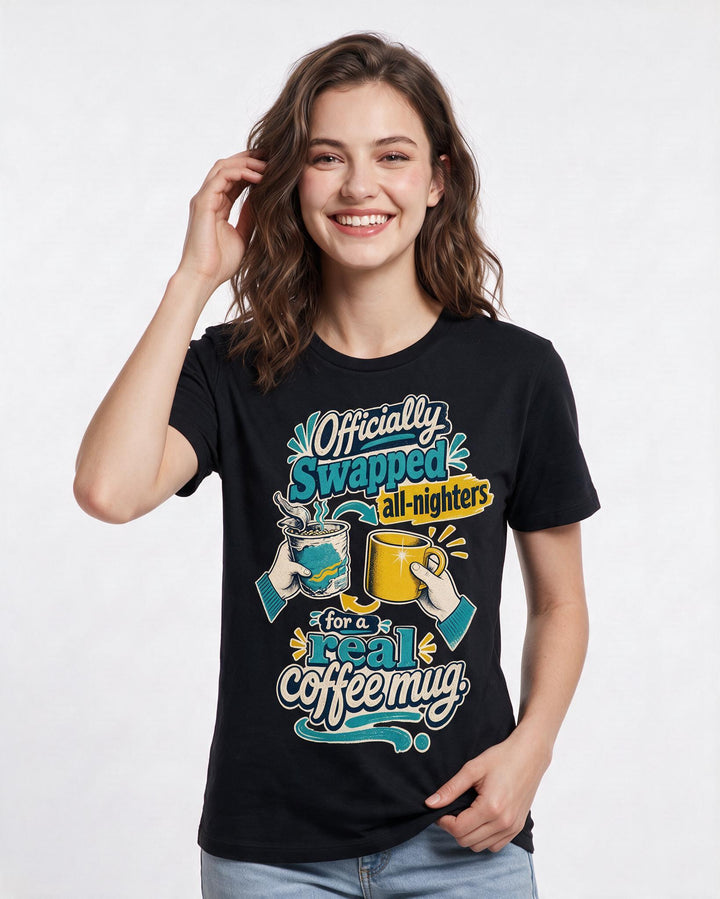 Graduation Black T-Shirt for Women – Everyday Expression Graphic Tee product image 1