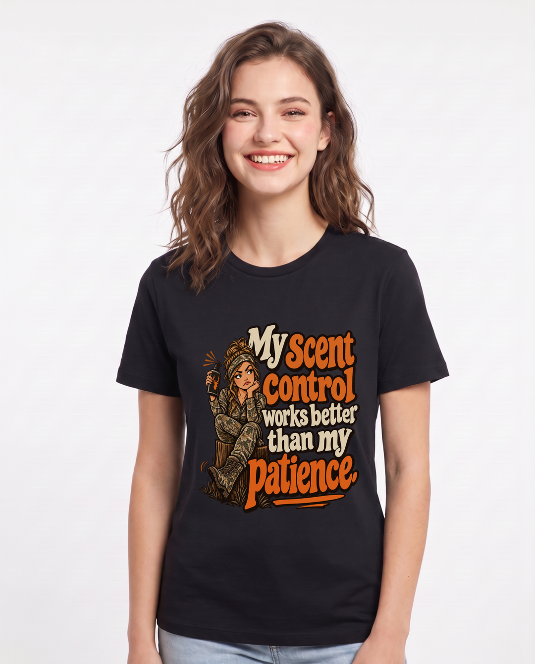 Hunting Black T-Shirt for Women – Everyday Expression Graphic Tee product image 3
