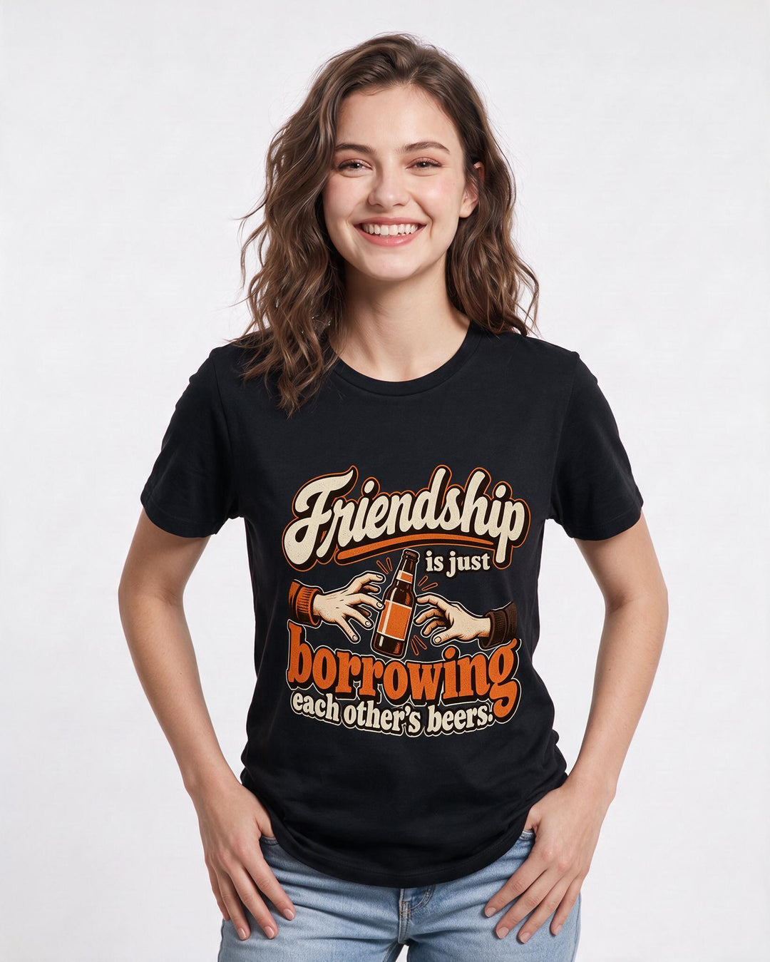 Beer Black T-Shirt for Women – Everyday Expression Graphic Tee product image 1