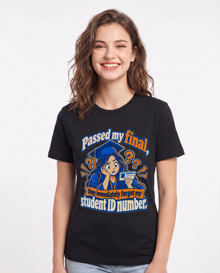Graduation Black T-Shirt for Women – Everyday Expression Graphic Tee product image 3