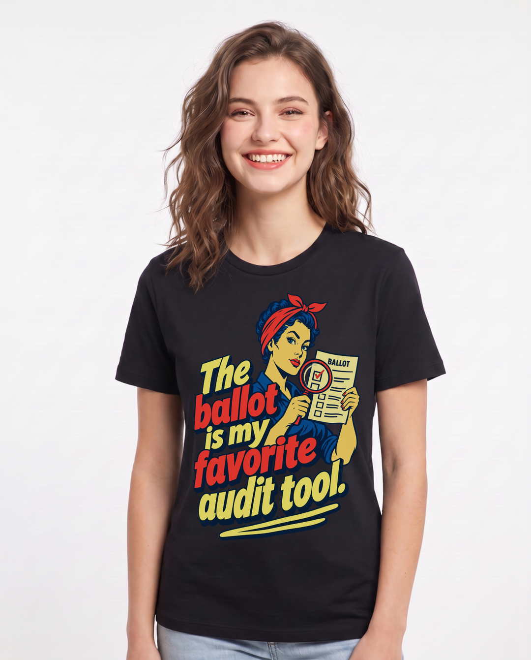 Political Statement Black T-Shirt for Women – Everyday Expression Graphic Tee product image 3