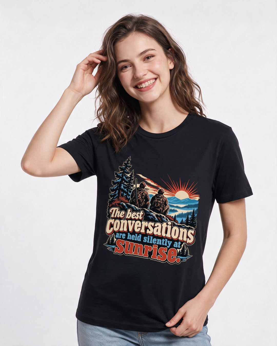 Hunting Black T-Shirt for Women – Everyday Expression Graphic Tee product image 1