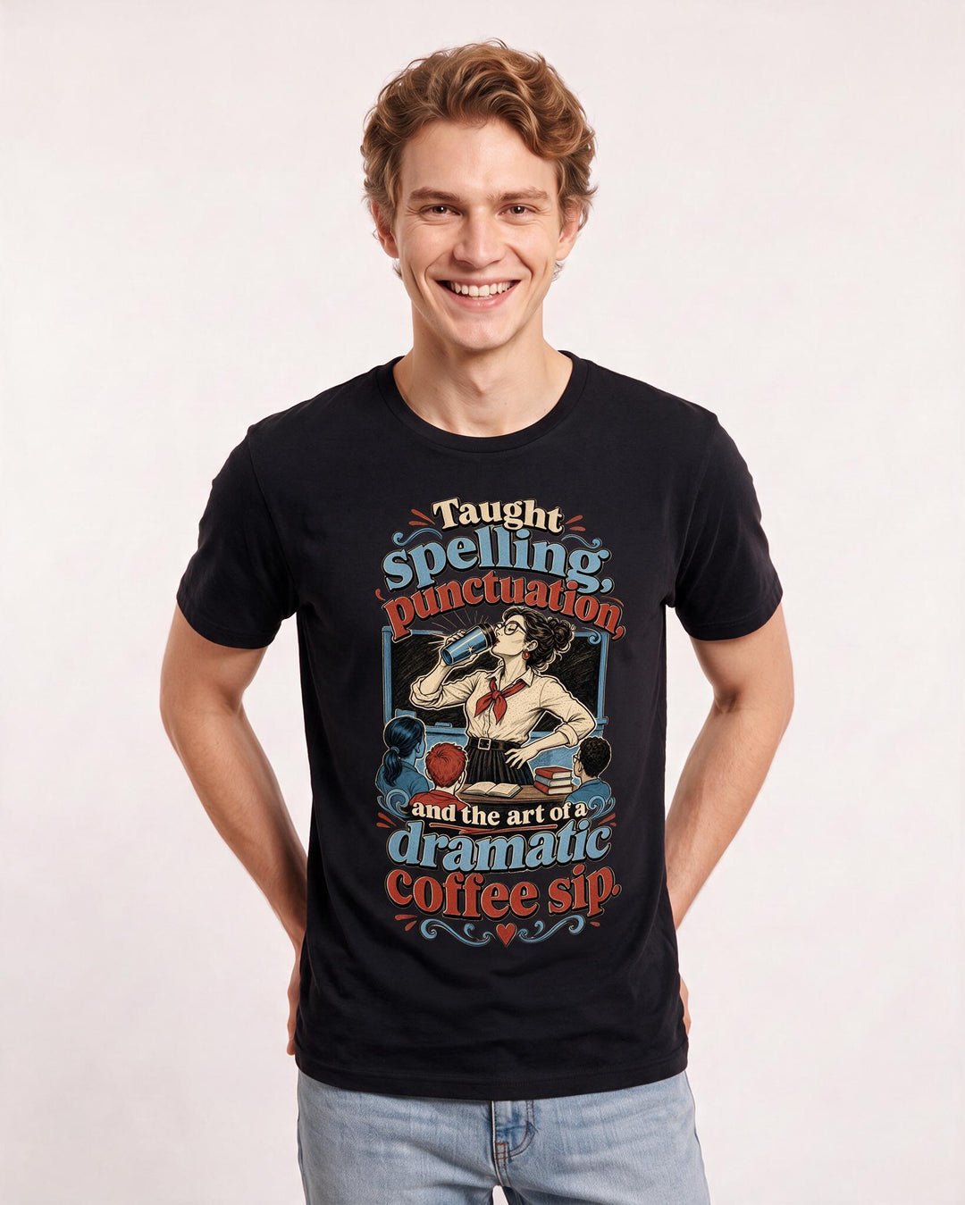 Teacher Black T-Shirt for Men – Everyday Expression Graphic Tee product image 1