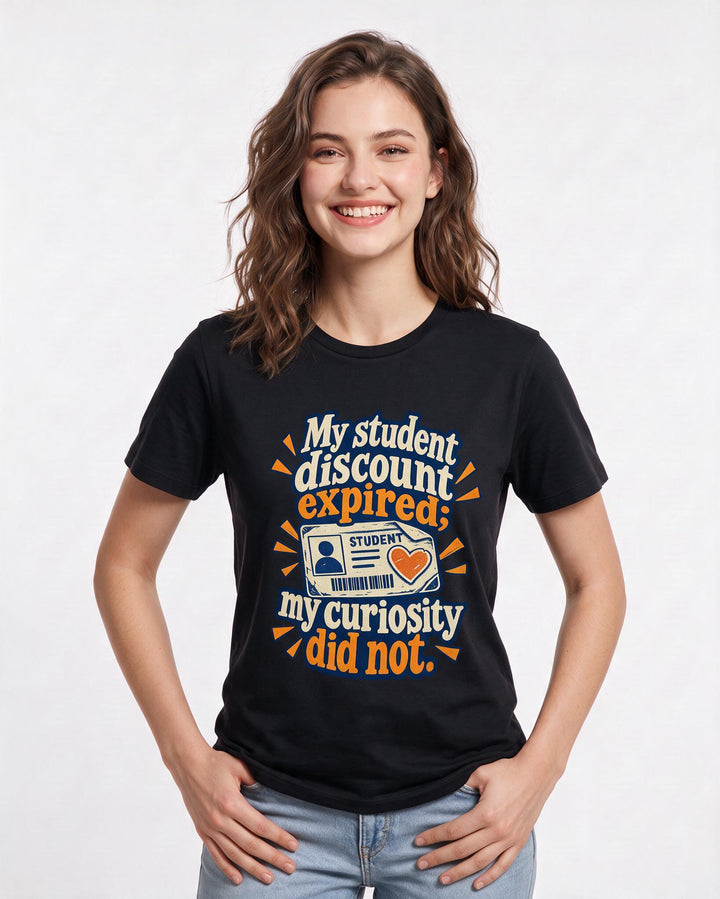 Graduation Black T-Shirt for Women – Everyday Expression Graphic Tee product image 1
