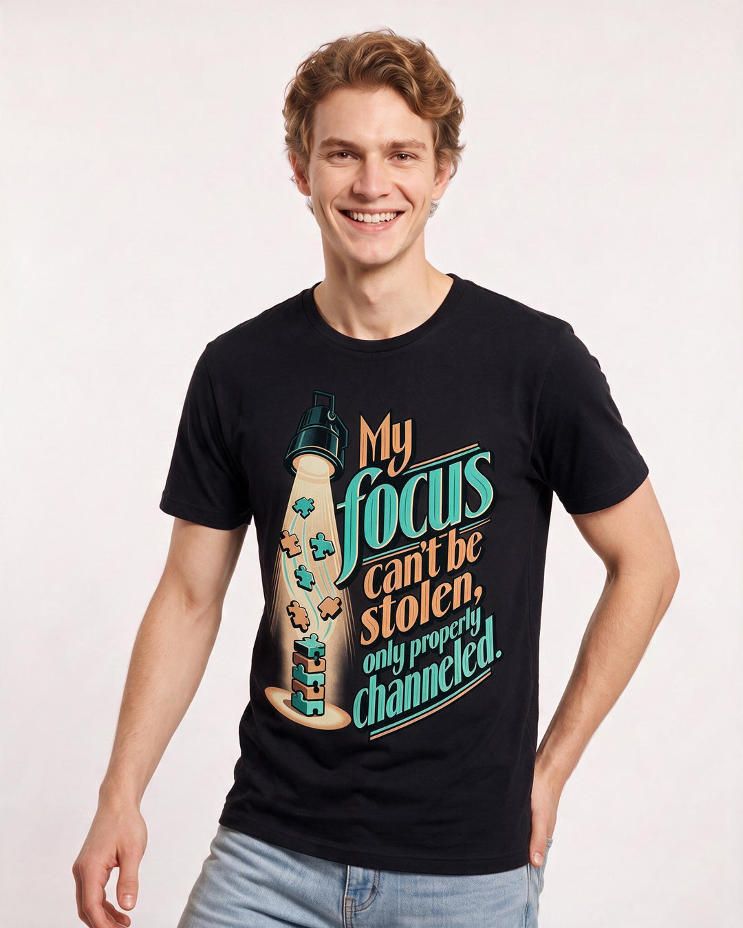 Neurodiversity Black T-Shirt for Men – Everyday Expression Graphic Tee product image 1
