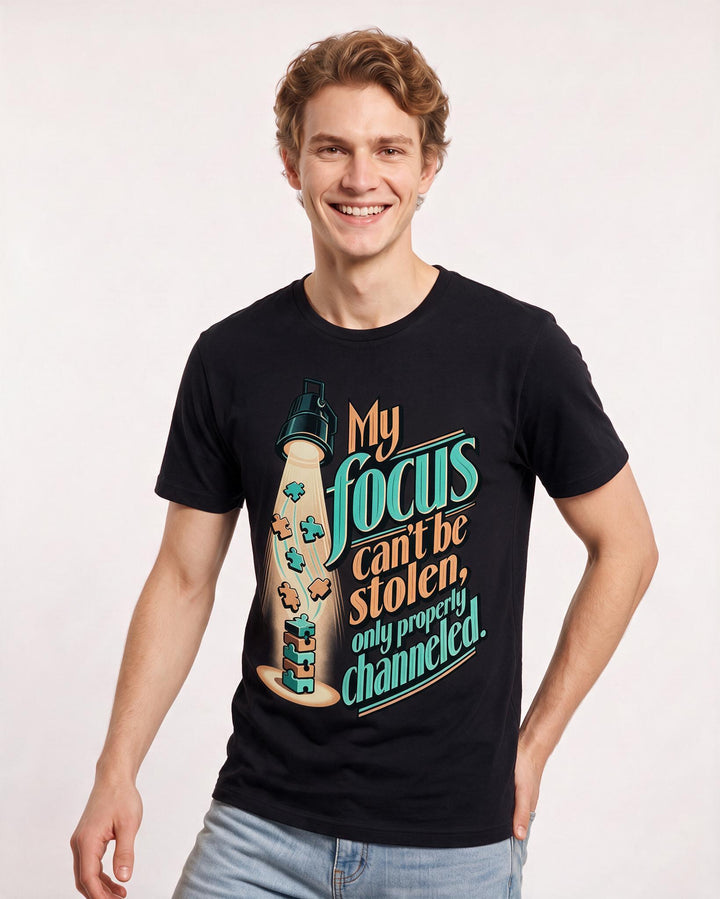 Neurodiversity Black T-Shirt for Men – Everyday Expression Graphic Tee product image 1