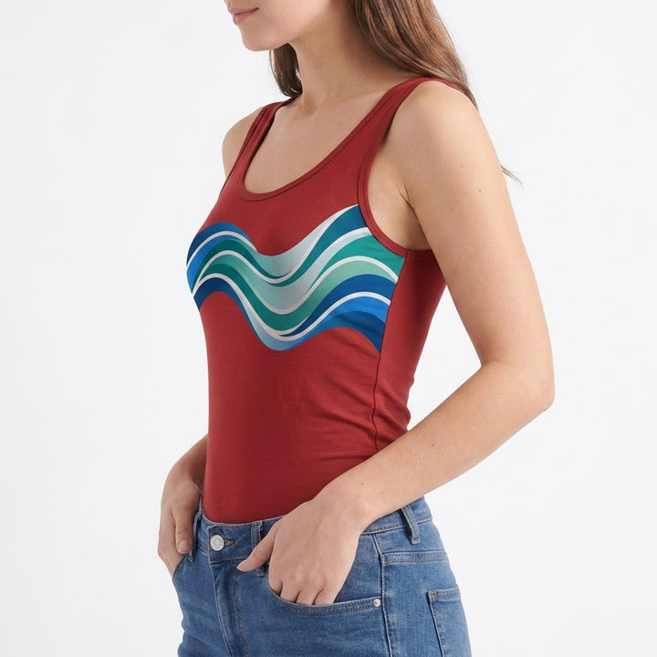 Calm Waves Sleeveless Tank Bodysuit mockup 2