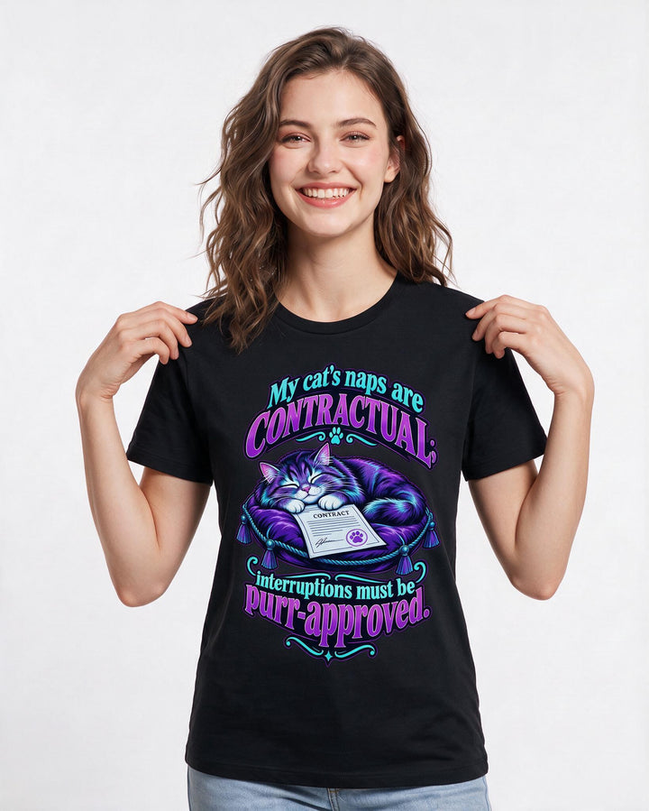 Cat Lover Black T-Shirt for Women – Everyday Expression Graphic Tee product image 1