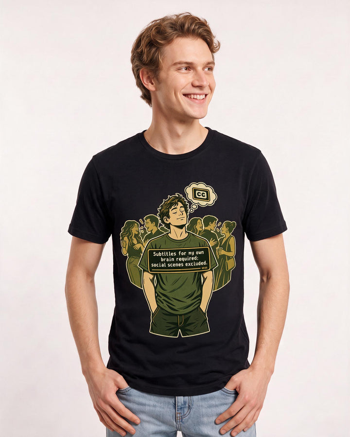 Neurodiversity Black T-Shirt for Men – Everyday Expression Graphic Tee product image 1