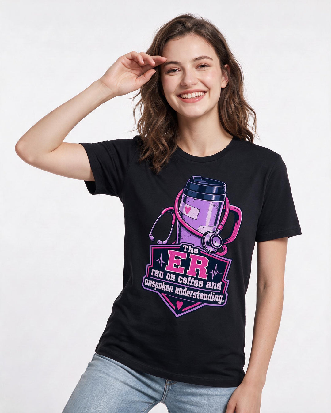 Nurse Black T-Shirt for Women – Nursing Life Graphic Tee product image 1