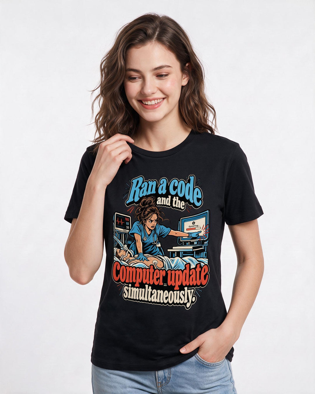 Nurse Black T-Shirt for Women – Nursing Life Graphic Tee product image 1